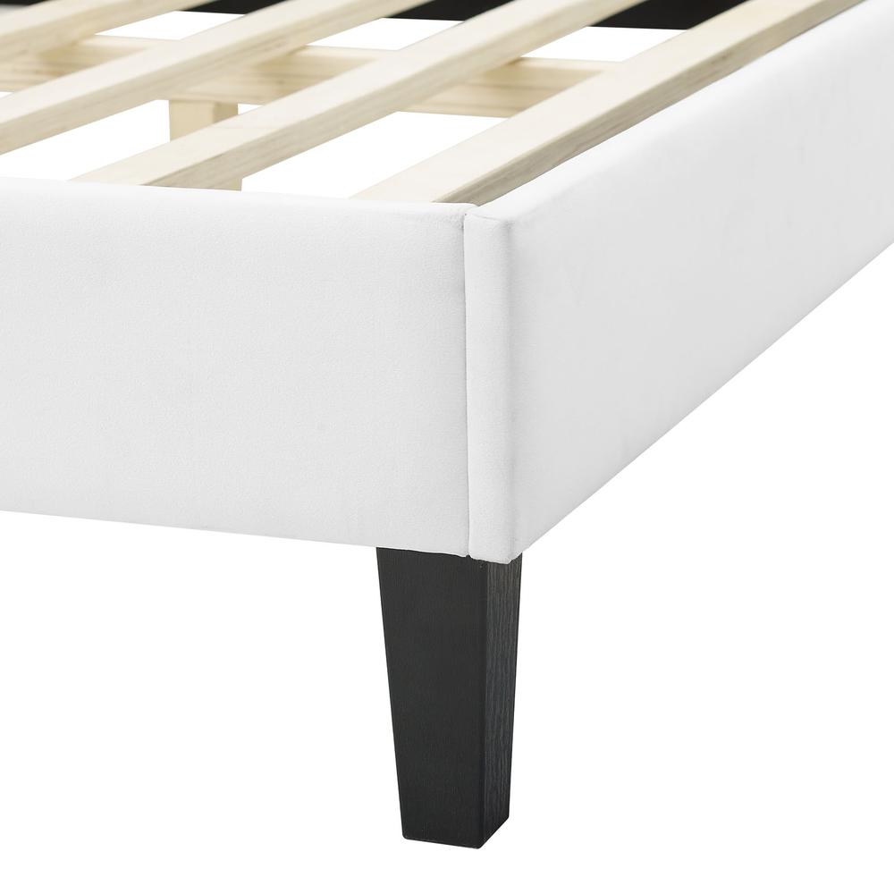 Soleil Performance Velvet King Bed - White MOD-7035-WHI