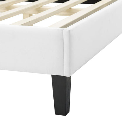 Soleil Performance Velvet King Bed - White MOD-7035-WHI