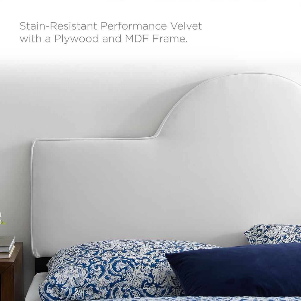 Soleil Performance Velvet King Bed - White MOD-7035-WHI