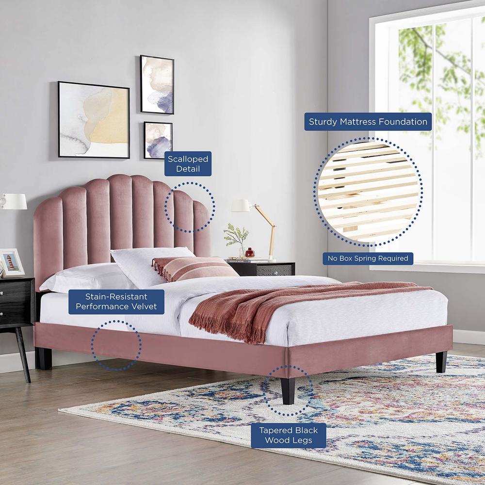 Daisy Performance Velvet Twin Platform Bed