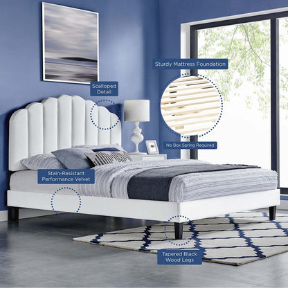 Daisy Performance Velvet Twin Platform Bed