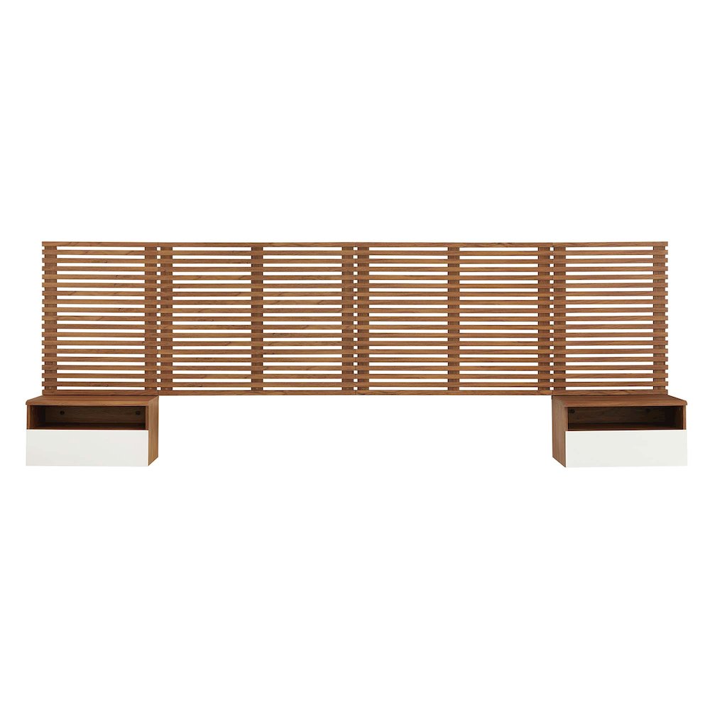 Render Wall Mount King Headboard and Modern Nightstands