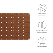 Sparta Weave Wall-Mount Vegan Leather Twin Headboard