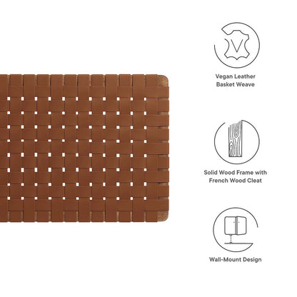 Sparta Weave Wall-Mount Vegan Leather Twin Headboard