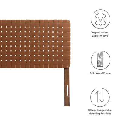 Sparta Weave Vegan Leather Full Headboard