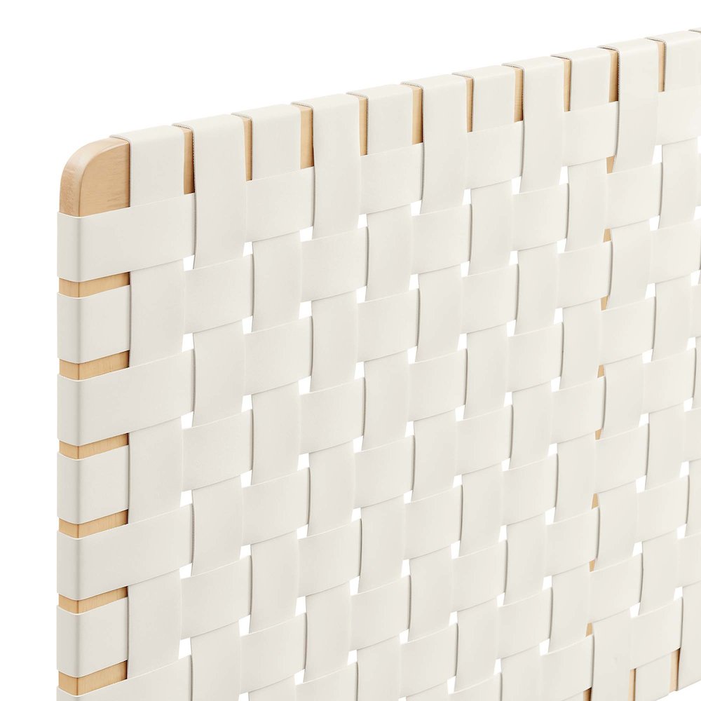 Sparta Weave Wall-Mount Vegan Leather Queen Headboard