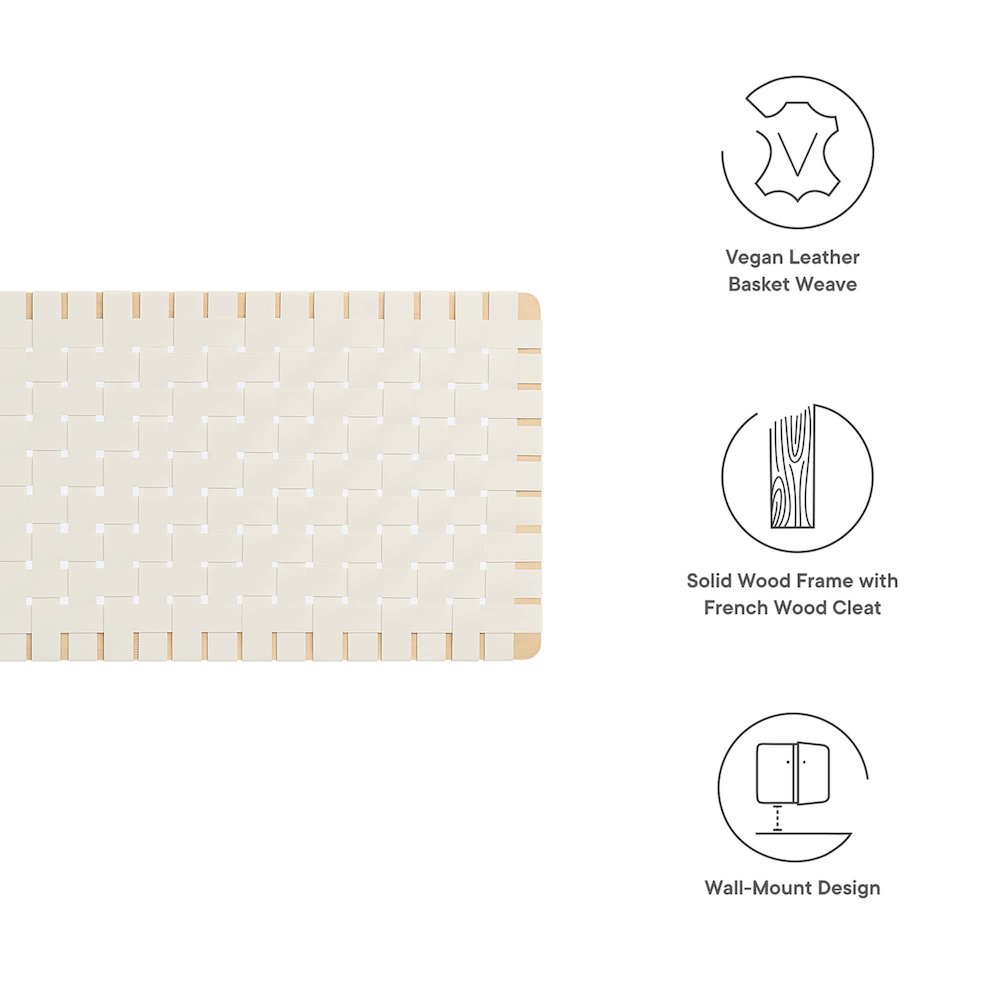 Sparta Weave Wall-Mount Vegan Leather Queen Headboard