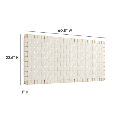 Sparta Weave Wall-Mount Vegan Leather Queen Headboard