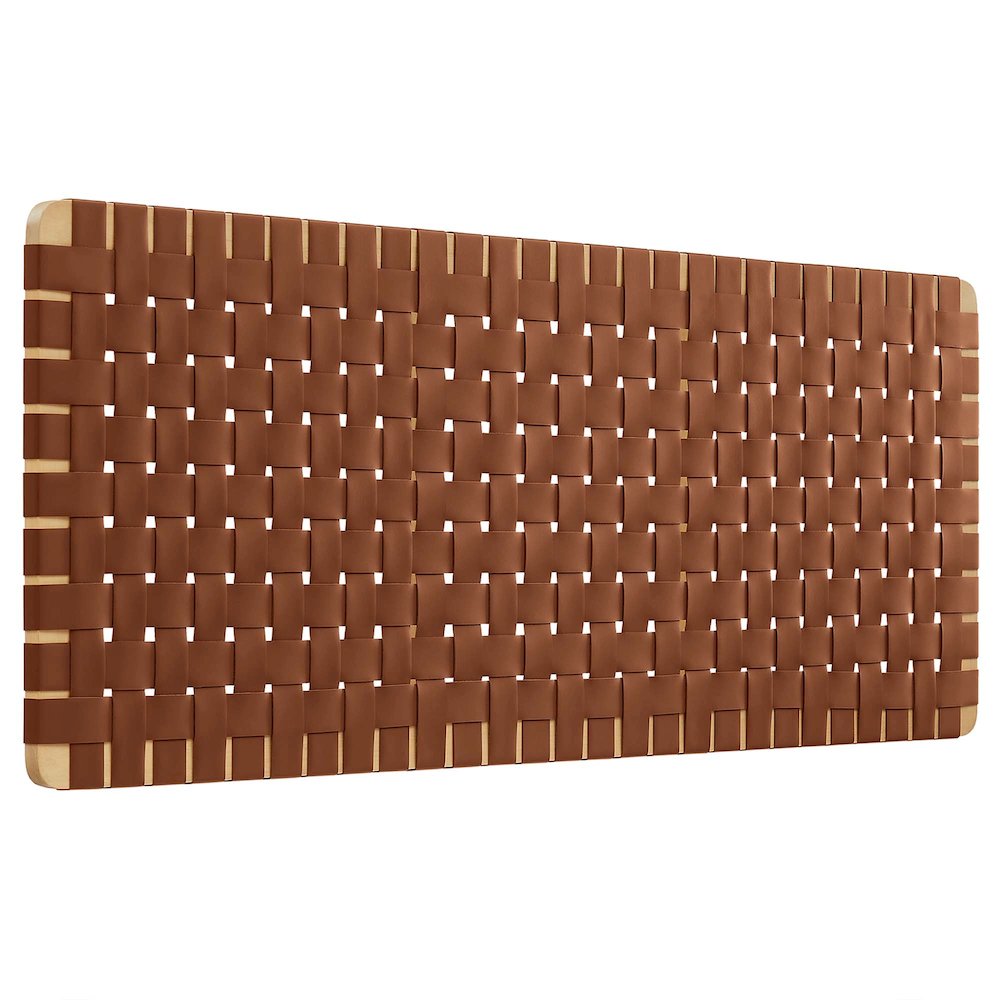 Sparta Weave Wall-Mount Vegan Leather Queen Headboard