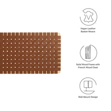 Sparta Weave Wall-Mount Vegan Leather Queen Headboard