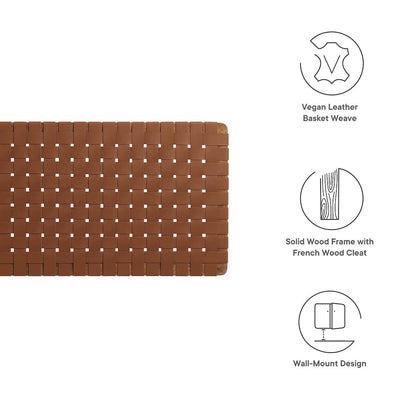 Sparta Weave Wall-Mount Vegan Leather Queen Headboard