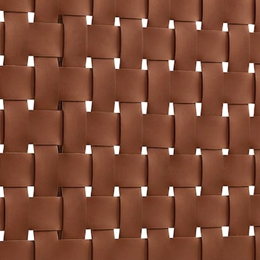 Woven Faux Leather Wall-Mount Upholstered Queen Headboard, Walnut Brown