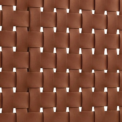 Woven Faux Leather Wall-Mount Upholstered Queen Headboard, Walnut Brown