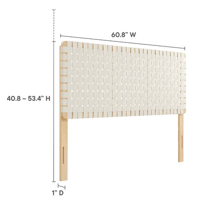 Sparta Weave Vegan Leather Queen Headboard