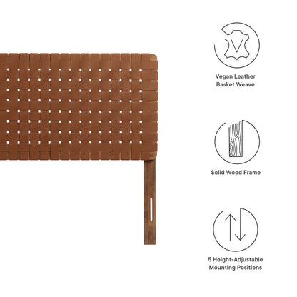 Sparta Weave Vegan Leather Queen Headboard