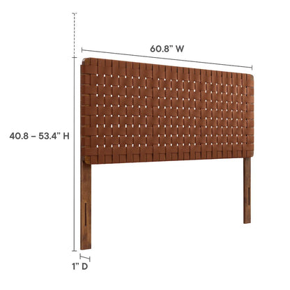 Sparta Weave Vegan Leather Queen Headboard