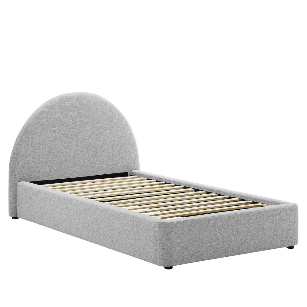 Resort Upholstered Fabric Arched Round Twin Platform Bed