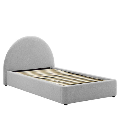Resort Upholstered Fabric Arched Round Twin Platform Bed