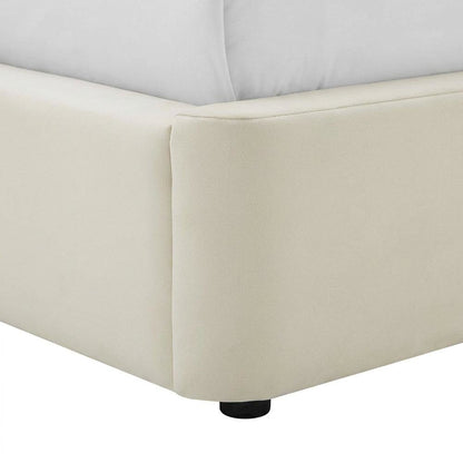 Performance Velvet Platform Bed, Alabaster