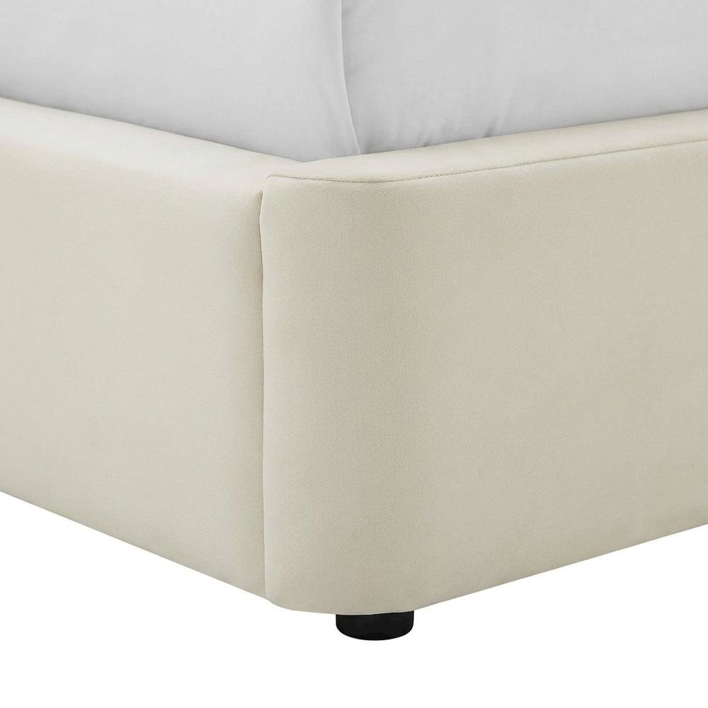 Performance Velvet Platform Bed, Alabaster
