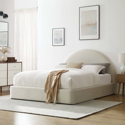 Resort Performance Velvet Arched Round Full Platform Bed