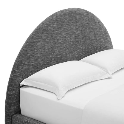 Resort Upholstered Fabric Arched Round Queen Platform Bed