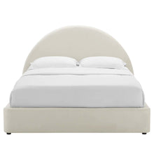 Resort Performance Velvet Arched Round Queen Platform Bed