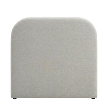 Fabric Curved Platform Bed with Cloud Headboard, Twin Bed Frame, Light Gray