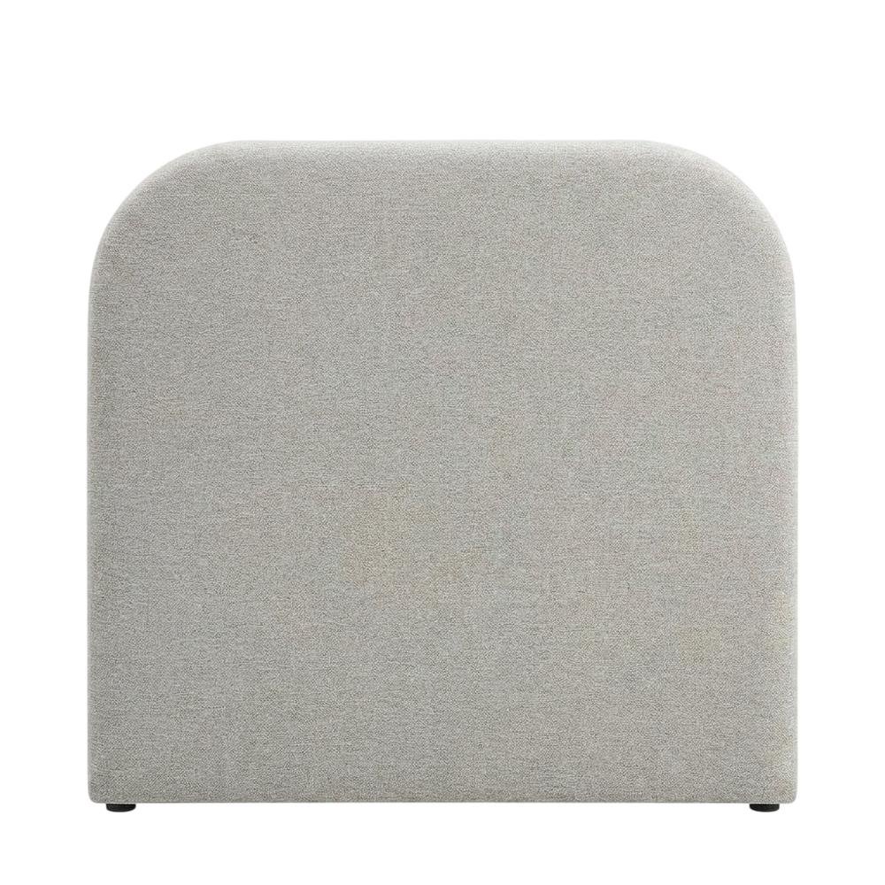 Fabric Curved Platform Bed with Cloud Headboard, Twin Bed Frame, Light Gray