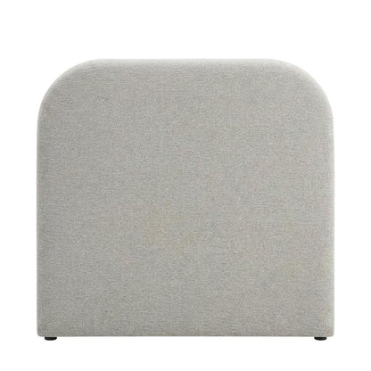 Fabric Curved Platform Bed with Cloud Headboard, Twin Bed Frame, Light Gray