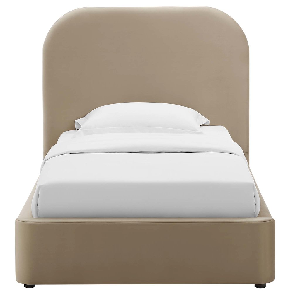 Keynote Performance Velvet Curved Twin Platform Bed