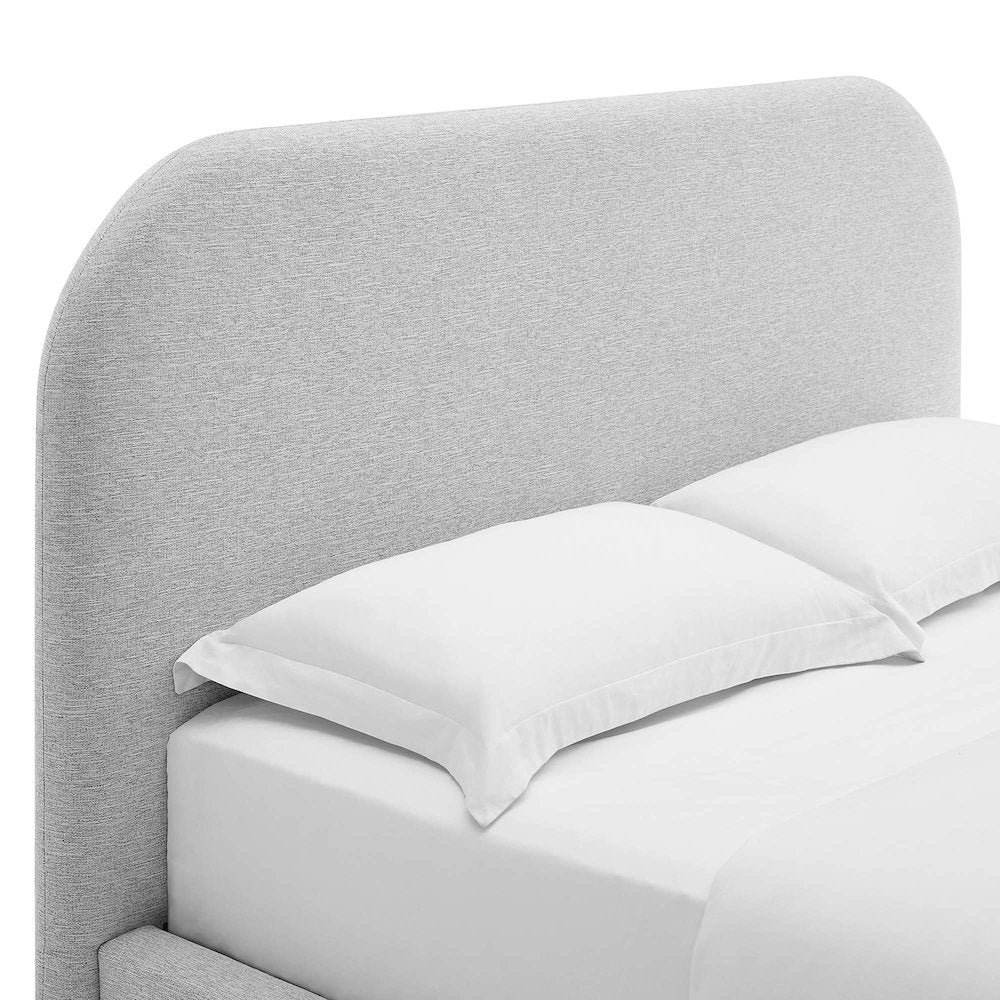 Keynote Upholstered Fabric Curved Full Platform Bed
