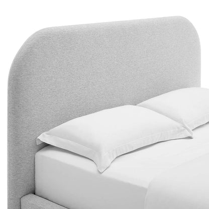Keynote Upholstered Fabric Curved Full Platform Bed