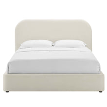 Keynote Performance Velvet Curved Queen Platform Bed