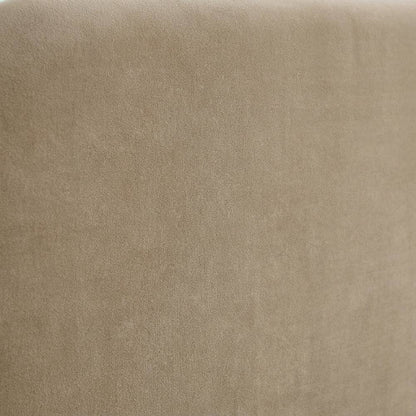 Performance Velvet Upholstered Queen Platform Bed with Curved Headboard, Taupe