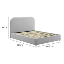 Keynote Upholstered Fabric Curved King Platform Bed