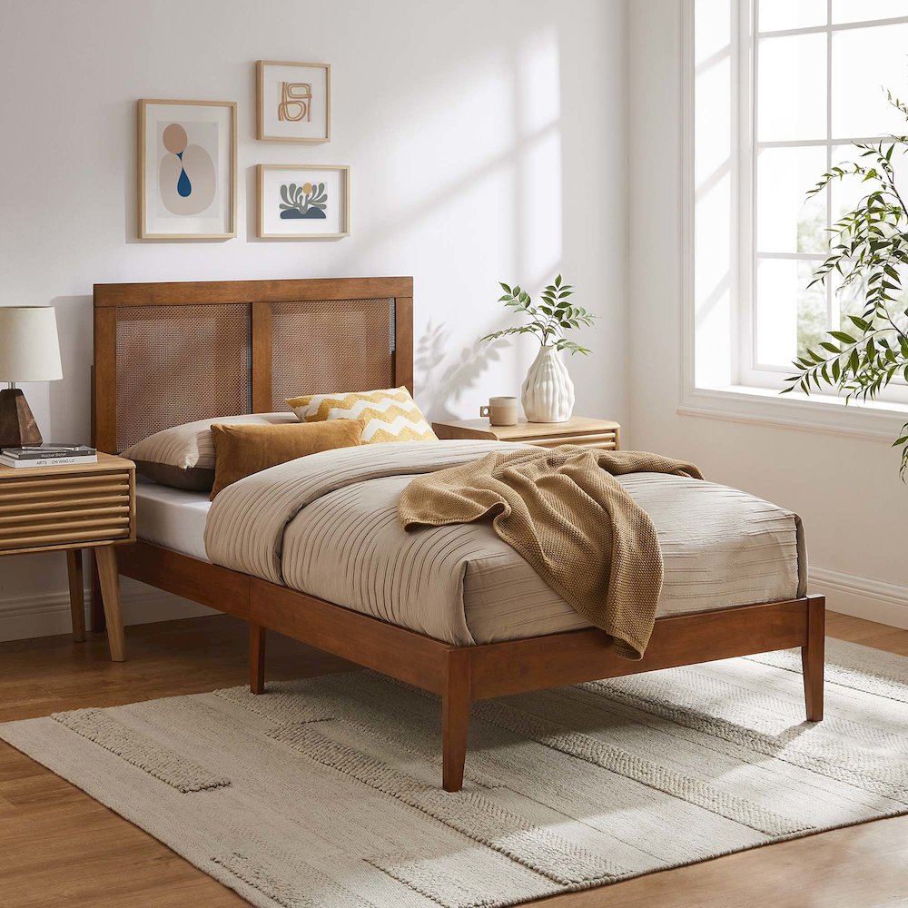 Sirocco Rattan and Wood Twin Platform Bed