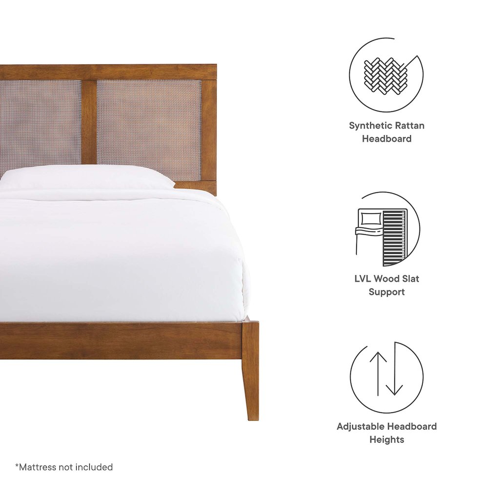 Sirocco Rattan and Wood Twin Platform Bed