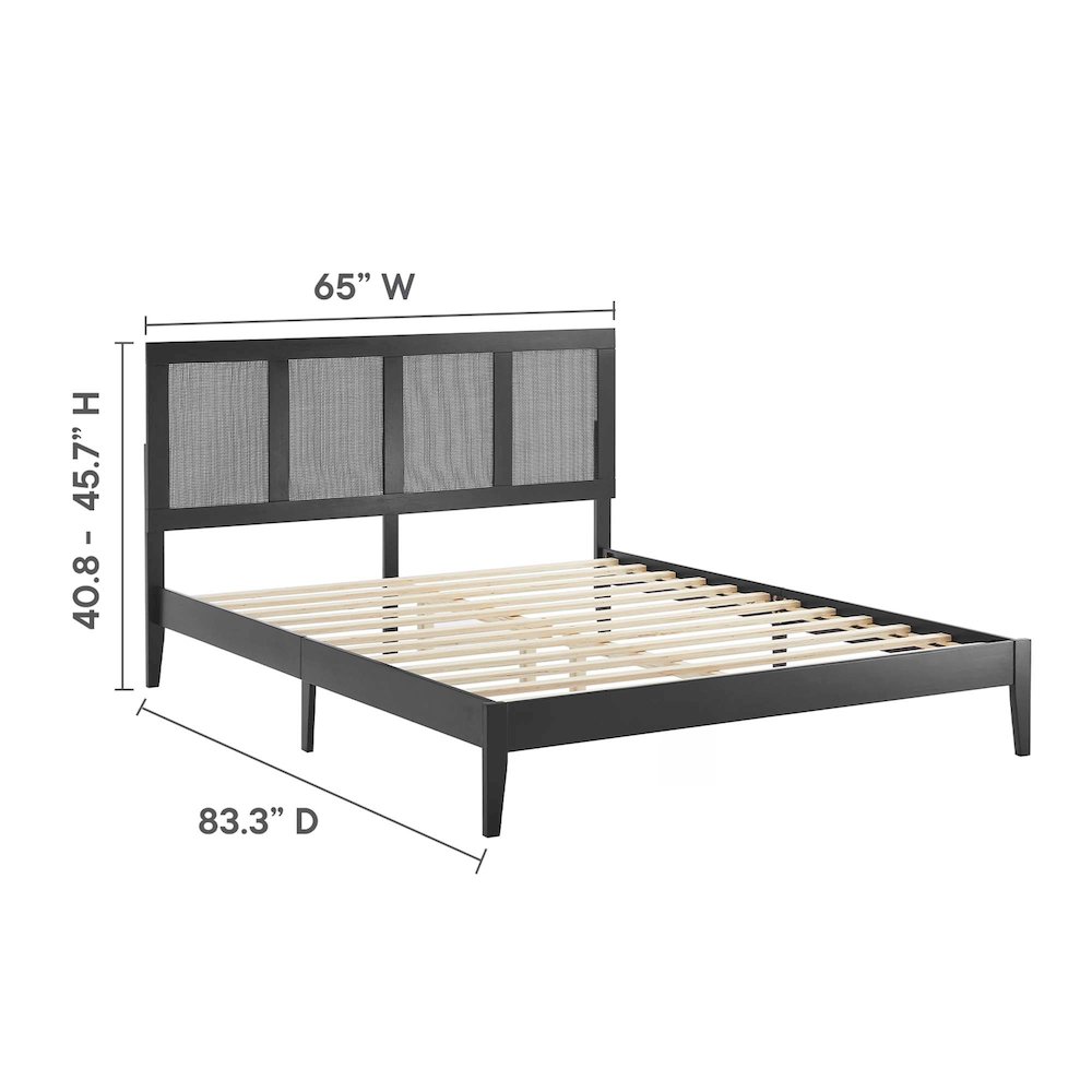 Sirocco Rattan and Wood Queen Platform Bed