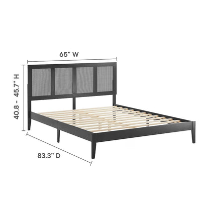 Sirocco Rattan and Wood Queen Platform Bed