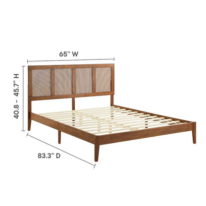 Sirocco Rattan and Wood Queen Platform Bed