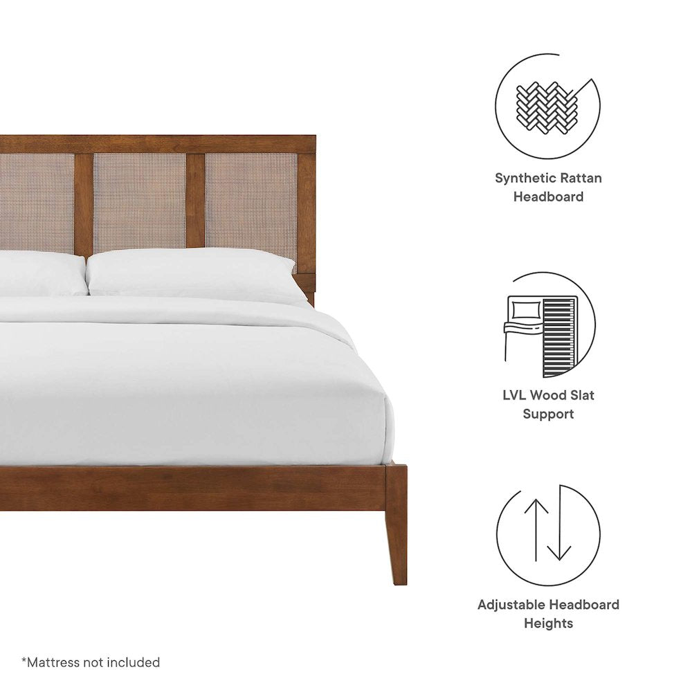 Sirocco Rattan and Wood Queen Platform Bed