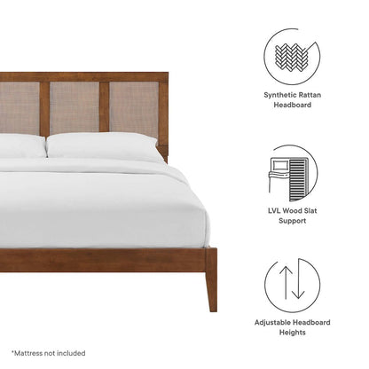 Sirocco Rattan and Wood Queen Platform Bed
