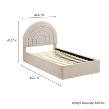 Solana Arched Performance Velvet Twin Platform Bed