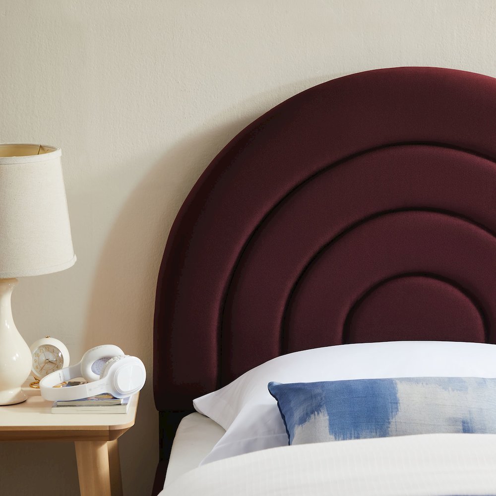 Solana Arched Performance Velvet Twin Platform Bed