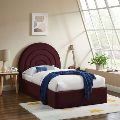 Solana Arched Performance Velvet Twin Platform Bed