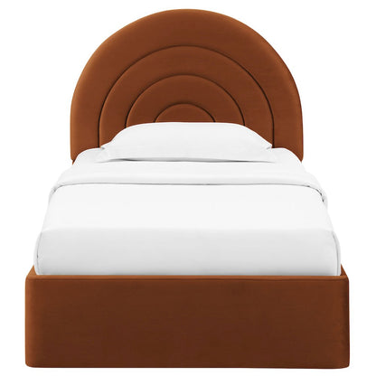 Solana Arched Performance Velvet Twin Platform Bed
