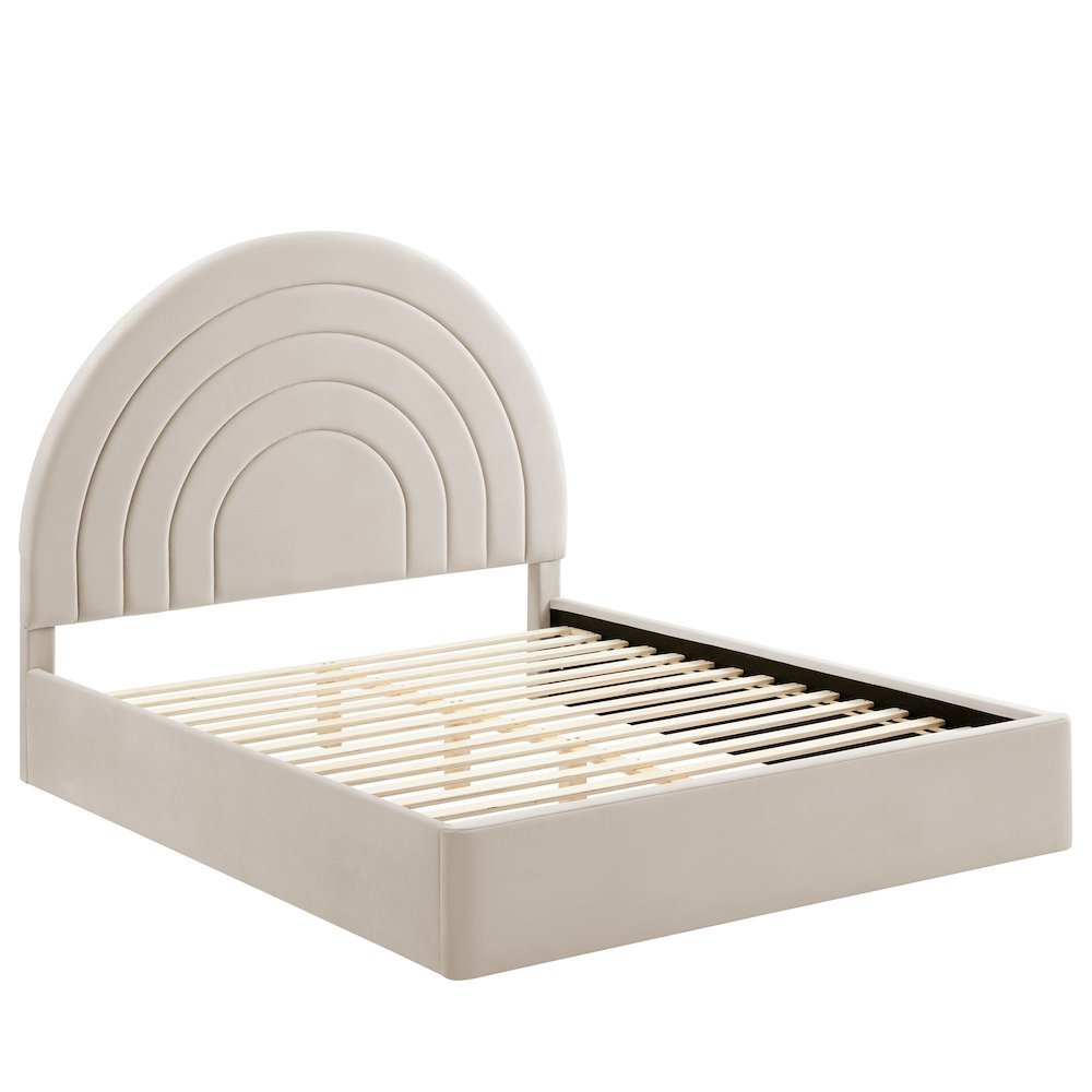 Solana Arched Performance Velvet Full Platform Bed