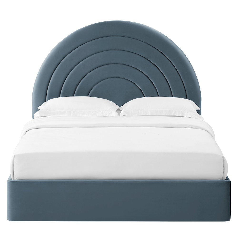 Solana Arched Performance Velvet Full Platform Bed