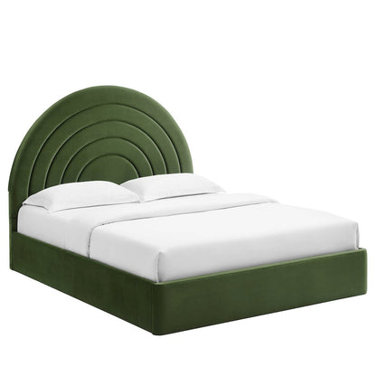 Solana Arched Performance Velvet Full Platform Bed